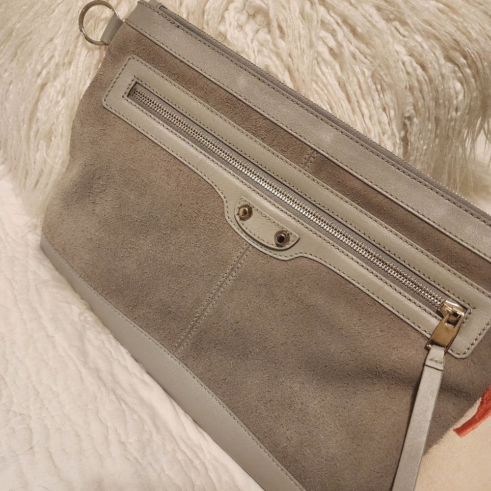 Balenciaga Suede Leather Clutch Limited Edition Grey - Picture 11 of 11